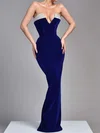 Modest Sheath/Column Velvet Straight Split Formal Dresses PT02028346