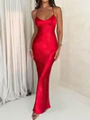 Elegant Red Satin Sheath/Column Lace-Up Formal Dresses PT020121843