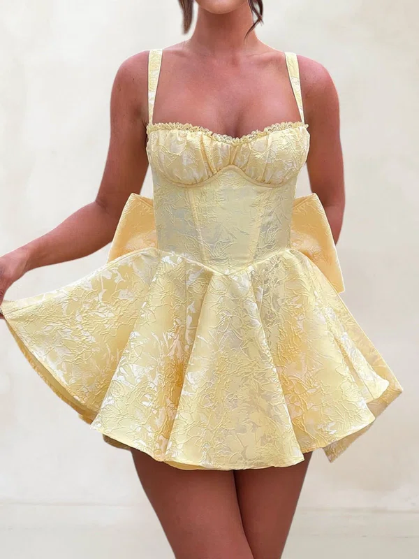 Sweetheart Corset Floral Skater Homecoming Dresses With Bow PT02054690