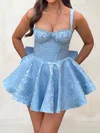 Sweetheart Corset Floral Skater Homecoming Dresses With Bow PT02054693