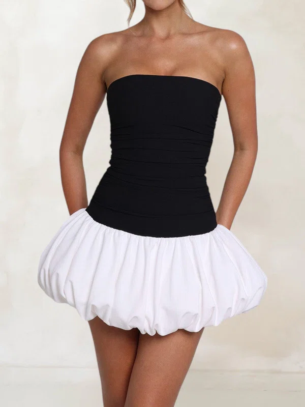Strapless Satin Puffball Homecoming Dresses PT02054760