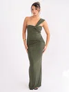 Glitter Sheath/Column One Shoulder Ruched Maxi Dress PT02028428
