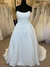 Ball Gown/Princess Straight Satin Sweep Train Wedding Dress With Ruched #Milly00028353