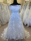 Ball Gown/Princess Sweetheart Tulle Court Train Wedding Dress With Appliques Lace #Milly00028362