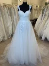 Ball Gown/Princess Sweetheart Glitter Court Train Wedding Dress With Flower(s) #Milly00028377