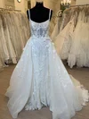 Ball Gown/Princess V-neck Tulle Court Train Wedding Dress With Pearl Detailing #Milly00028392