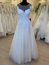 Ball Gown/Princess Illusion Tulle Floor-length Wedding Dress With Ruched #Milly00028514