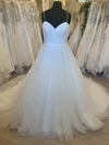 Ball Gown/Princess Sweetheart Tulle Court Train Wedding Dress With Ruched #Milly00028581