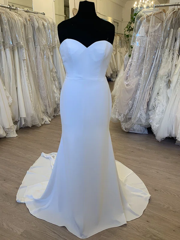 Trumpet/Mermaid Sweetheart Satin Sweep Train Wedding Dress #Milly00028590