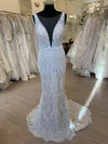 Trumpet/Mermaid Illusion Lace Sweep Train Wedding Dress #Milly00028591