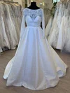 Ball Gown/Princess Illusion Satin Lace Sweep Train Wedding Dress #Milly00028658