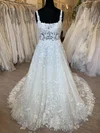 Ball Gown/Princess Square Neckline Organza Sweep Train Wedding Dress With Appliques Lace #Milly00028740