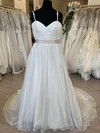 Ball Gown/Princess Sweetheart Organza Sweep Train Wedding Dress With Appliques Lace #Milly00028761