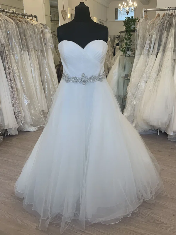 Ball Gown/Princess Sweetheart Tulle Sweep Train Wedding Dress With Ruched #Milly00028806