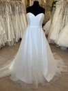 Ball Gown/Princess Sweetheart Satin Organza Sweep Train Wedding Dress #Milly00028847