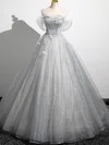 Ball Gown Off-the-shoulder Tulle Corset Prom Dresses With Appliques #Milly020124031