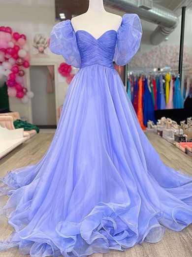 Cute Ball Gown/Princess Organza Sweetheart Ruched Prom Dresses #Milly020124060