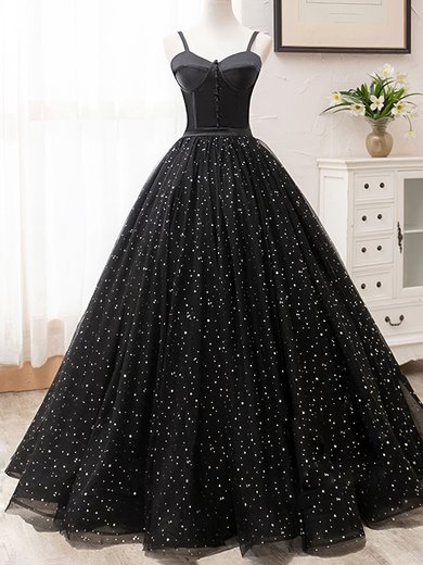 Glitter Black Ball Gown/Princess Sweetheart Prom Dresses #Milly020124078