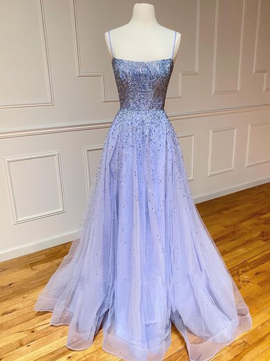 Puffy Ball Gown/Princess Tulle Square Neck Beaded Prom Dresses #Milly020124088