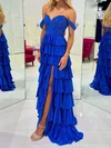 Glitter Ball Gown/Princess Satin Beaded Tiered Prom Dresses #Milly020124105