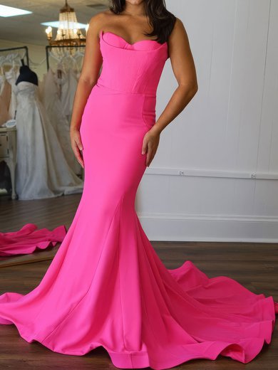 Elegant Trumpet/Mermaid Stretch Crepe Sweetheart Prom Dresses #Milly020124106