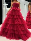 Puffy Ball Gown/Princess Tulle Straight Ruffle Prom Dresses #Milly020124174