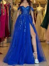 Ball Gown Off-the-shoulder Tulle Prom Dresses With Appliques #Milly020124175