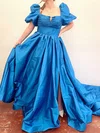 Ball Gown Sweetheart Satin Cut Out Prom Dresses With Puff Sleeve #Milly020124277