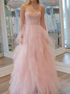 Princess Strapless Tulle Ruffle Prom Dresses #Milly020124290