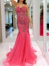 Mermaid Sweetheart Tulle Beaded Prom Dresses With Appliques #Milly020124312
