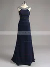 Trumpet/Mermaid Scoop Neck Jersey Sweep Train Crystal Detailing Prom Dresses #02016327