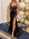 Sheath/Column Sweetheart Satin Prom Dresses With Beading #Milly020124455