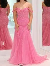 Elegant Trumpet/Mermaid Tulle Appliques Prom Dresses #Milly020124464