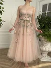 Ball Gown Tulle Puff Sleeves Floral Long Homecoming Dresses #Milly020124675