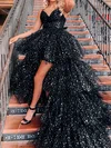 Ball Gown V-neck Tulle Tiered Prom Dresses With Star #Milly020124676