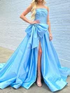 Elegant Ball Gown/Princess Satin Straight Bow Prom Dresses #Milly020124708