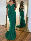 Glitter Sheath/Column Off-the-shoulder Prom Dresses #Milly020124778