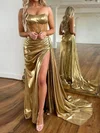 Corset Sheath/Column Metallic Sweetheart Ruched Prom Dresses #Milly020124794