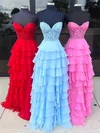 Corset Ball Gown/Princess Chiffon Appliques Tiered Prom Dresses #Milly020125244