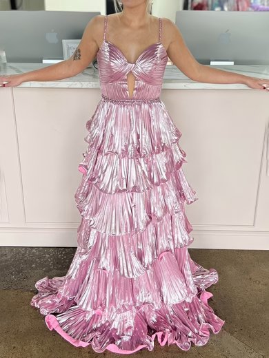 Puffy Ball Gown/Princess Metallic Cut Out Ruffle Prom Dresses #Milly020125253