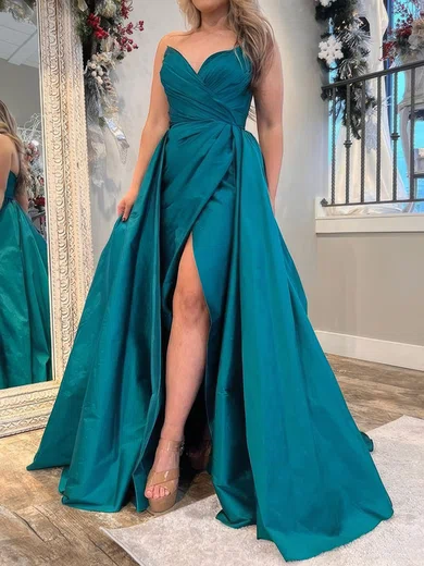 Ball Gown Satin Floor-length Strapless Prom Dresses With Ruched #Milly020125311