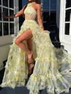 Corset Ball Gown/Princess Tulle Ruffle Split Prom Dresses #Milly020125324