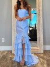 Elegant Trumpet/Mermaid Chiffon Satin Ruffle Prom Dresses #Milly020125336