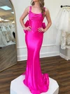 Mermaid Cowl Neck Satin Backless Corset Prom Dresses With Bow #Milly020125342