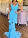 Unique Trumpet/Mermaid Chiffon Appliques Ruffle Prom Dresses #Milly020125401