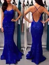 Trumpet/Mermaid Sweetheart Lace Sweep Train Appliques Lace Prom Dresses #02016794
