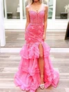 Mermaid Sweetheart Tulle Tiered Prom Dresses With Appliques #Milly020125447