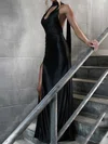 Sheath/Column V-neck Backless Satin Prom Dresses With Ruched #Milly020125485