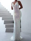 Sparkly Sheath/Column Sequin V-neck Prom Dresses #Milly020125493