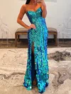 Sheath/Column Strapless Sparkly Sequin Prom Dresses #Milly020125511